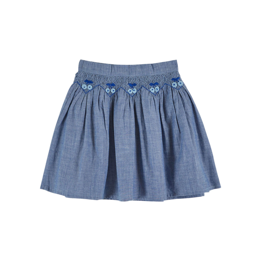 Emile et Ida Chambray Embroidered Skirt