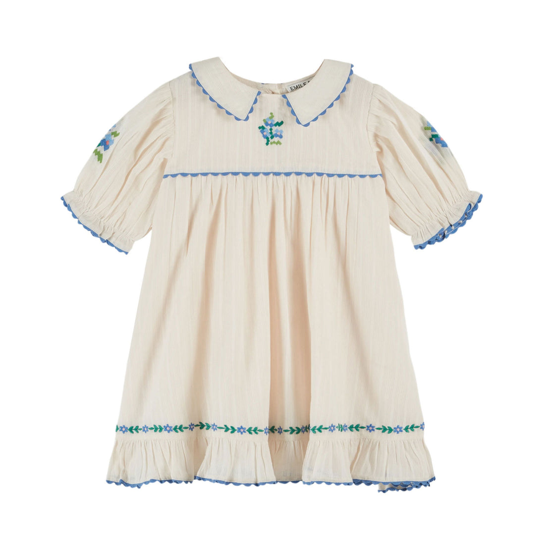Emile et Ida Cream Embroidered Dress