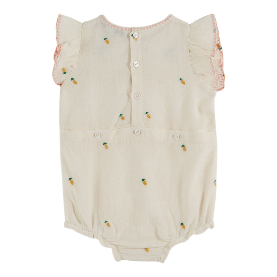 Emile et Ida Cream Embroidered Romper