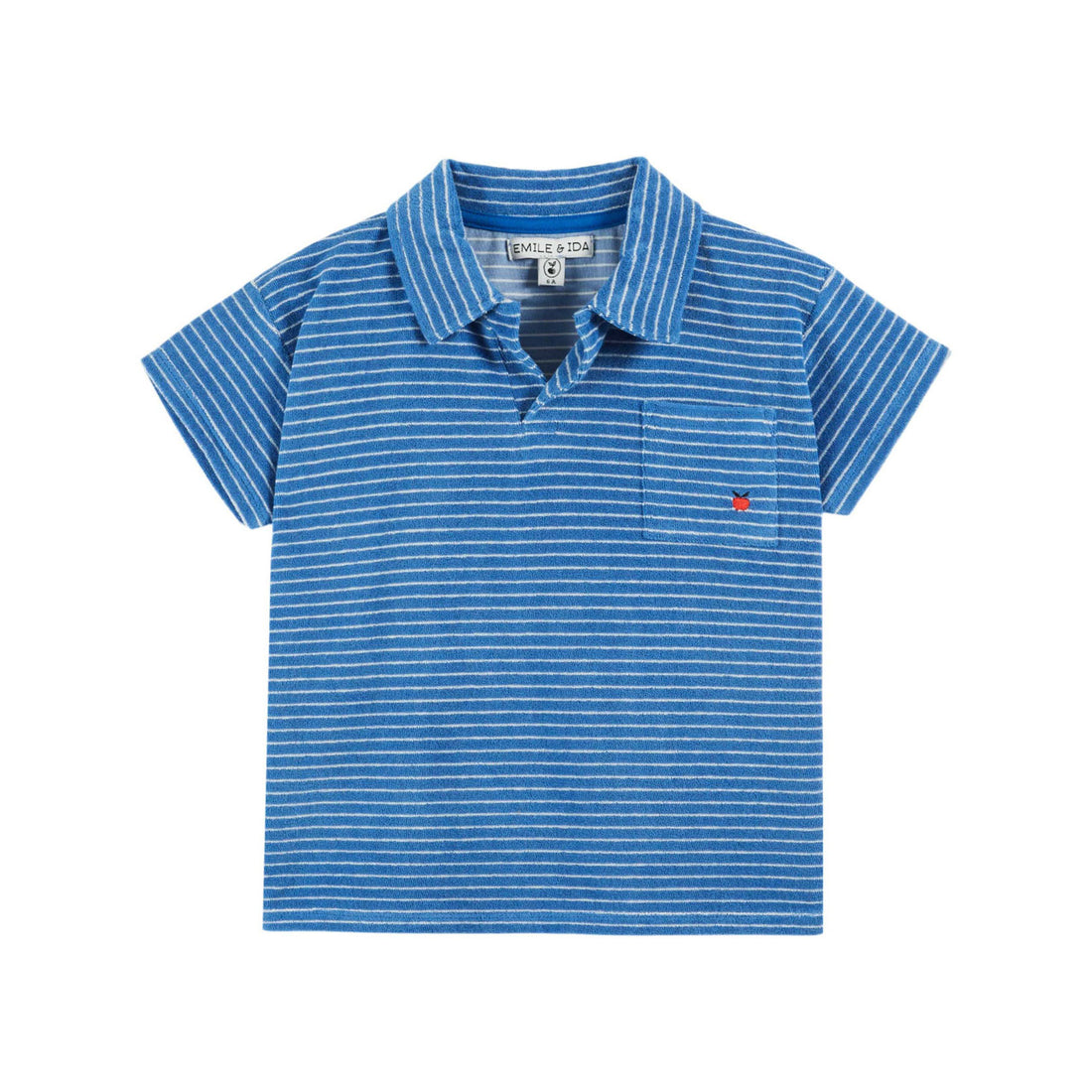 Emile et Ida Fine Sea Stripe Eponge Polo