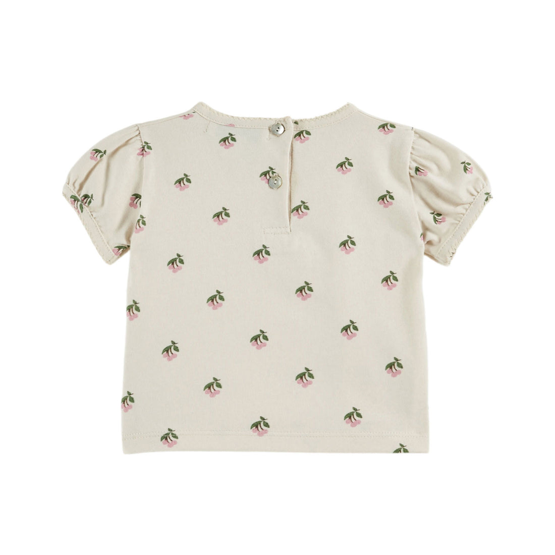 Emile et Ida Cerisette Creme Printed Picote Baby T-Shirt