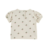 Emile et Ida Cerisette Creme Printed Picote Baby T-Shirt