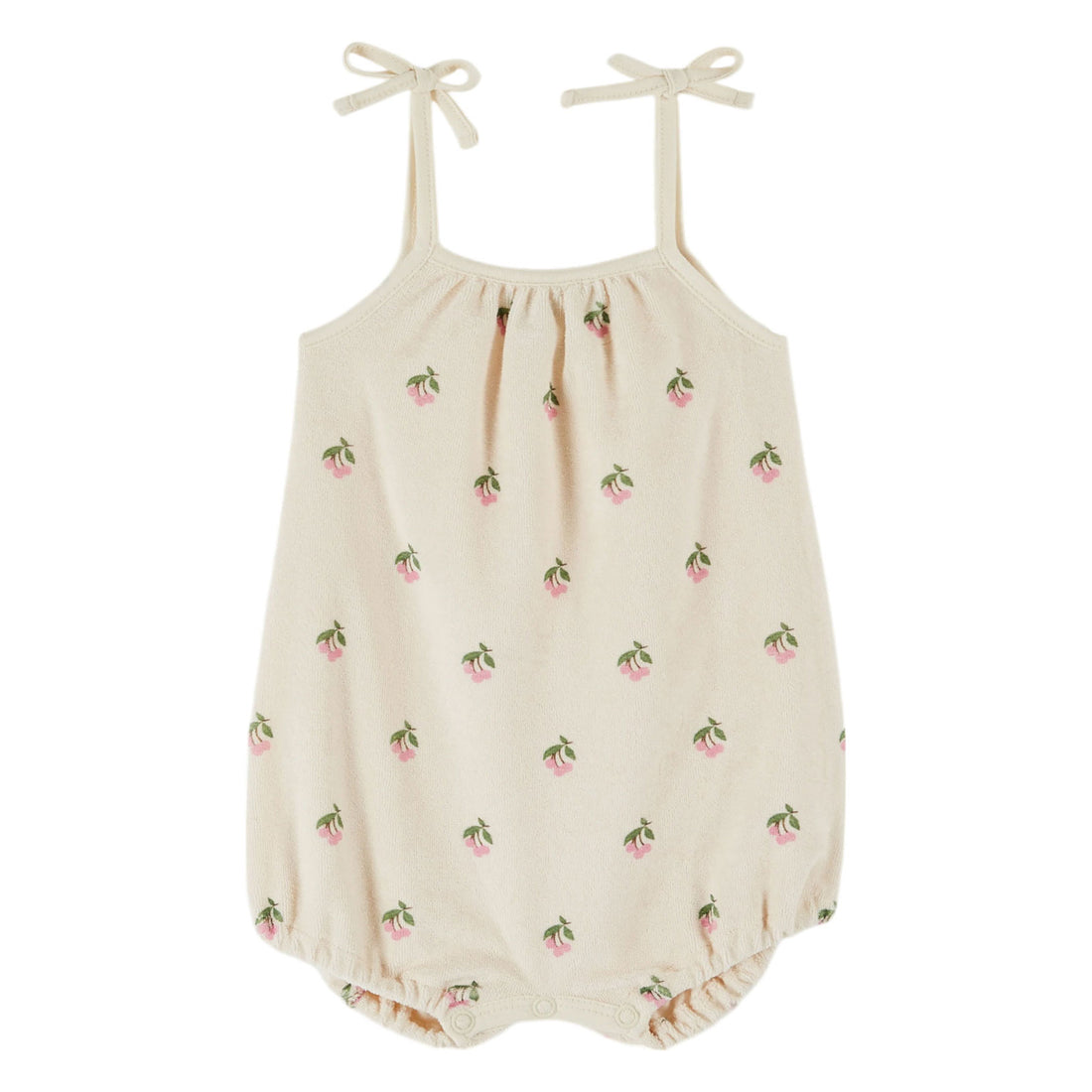 Emile et Ida Cerisette Cream Printed Terry Romper