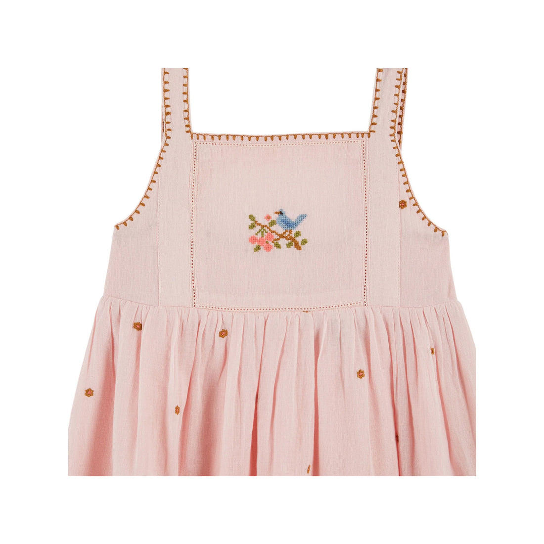 Emile et Ida Macaron Floral Embroidered Dress