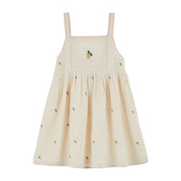Emile et Ida Cream Heart Embroidered Dress
