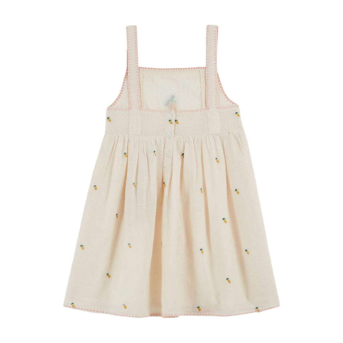 Emile et Ida Cream Heart Embroidered Dress