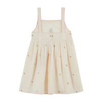 Emile et Ida Cream Heart Embroidered Dress