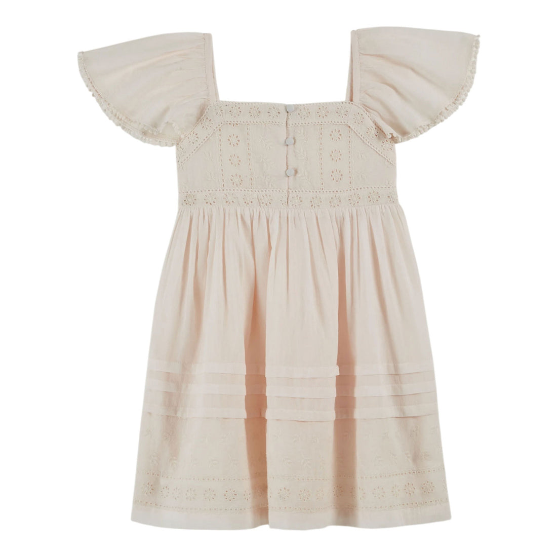 Emile et Ida Cream Embroidered Anglaise Dress