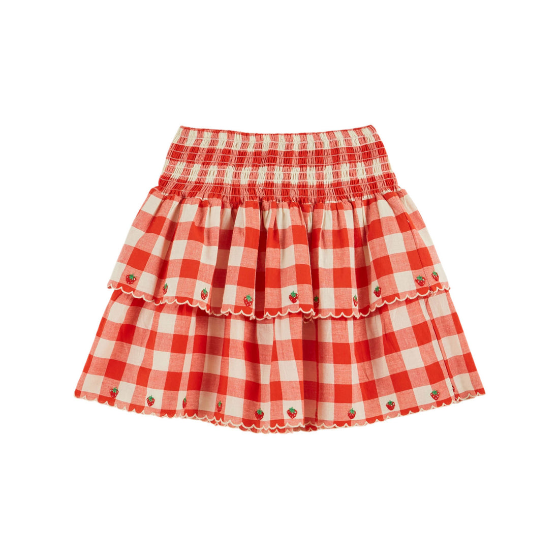 Emile et Ida Checked Embroidered Skirt
