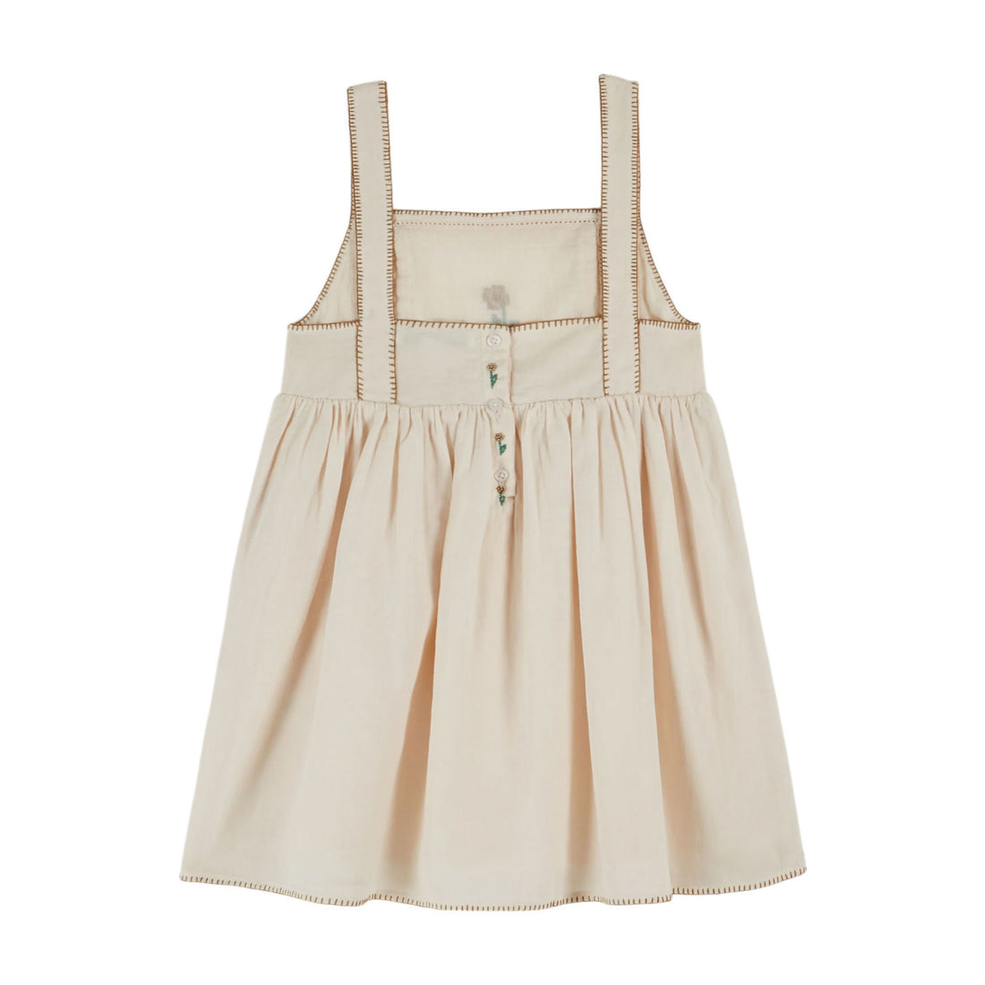 Emile et Ida Cream All-Over Embroidered Dress 8