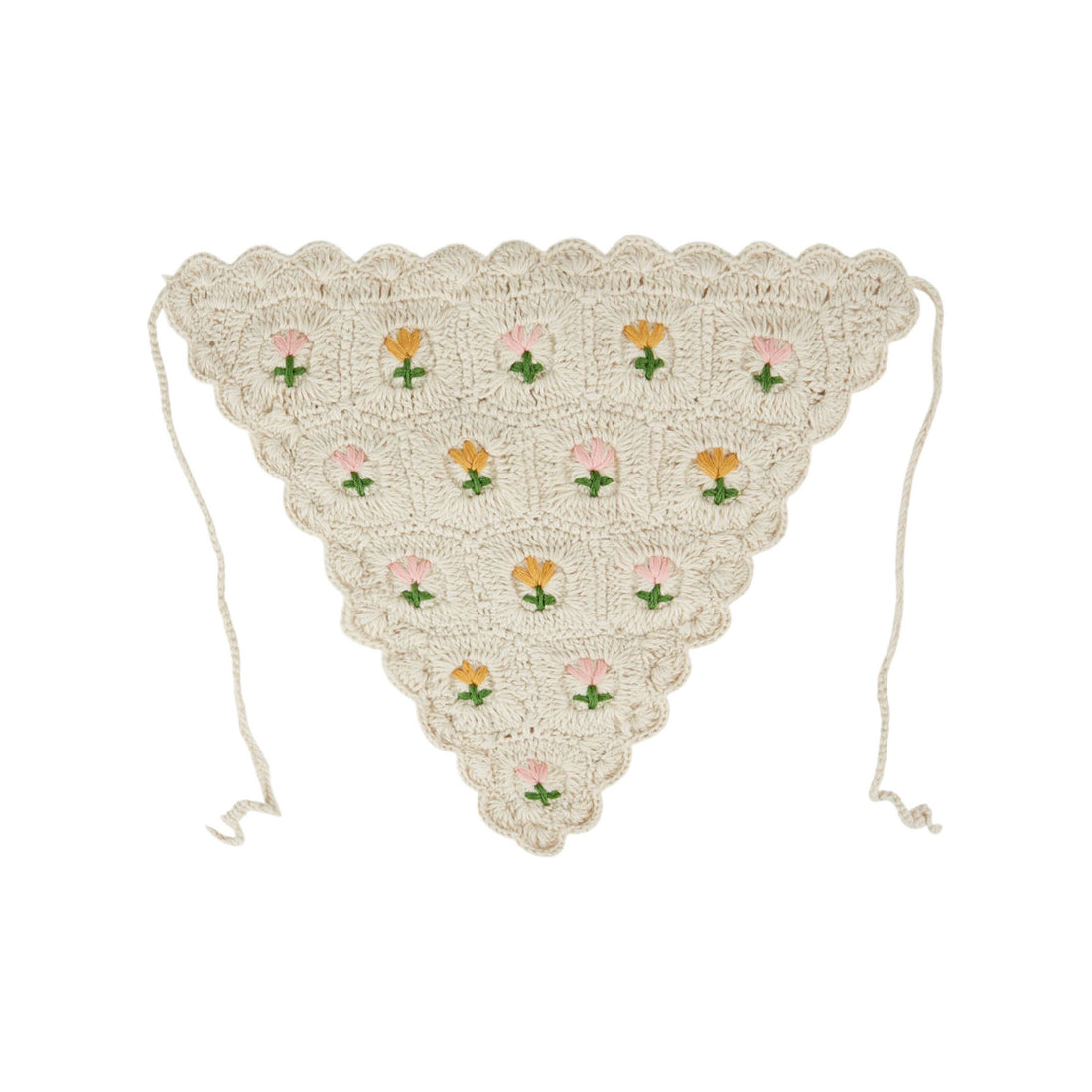 Emile et Ida Cream Tulip Crochet scarf
