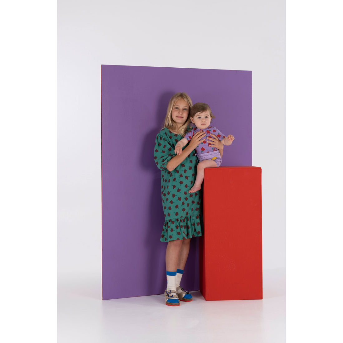 Bonmot Greenlake Flowers Balloon Sleeves  Dress