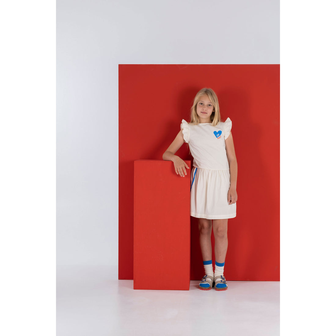 Bonmot Ivory Much Love Frill Sleeve Dress