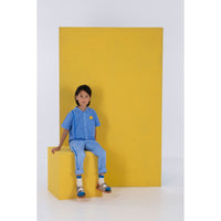 Bonmot Mid Blue Side Stripe Smiley Shirt
