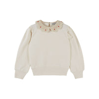 Emile et Ida Ecru Crochet Collar Sweater