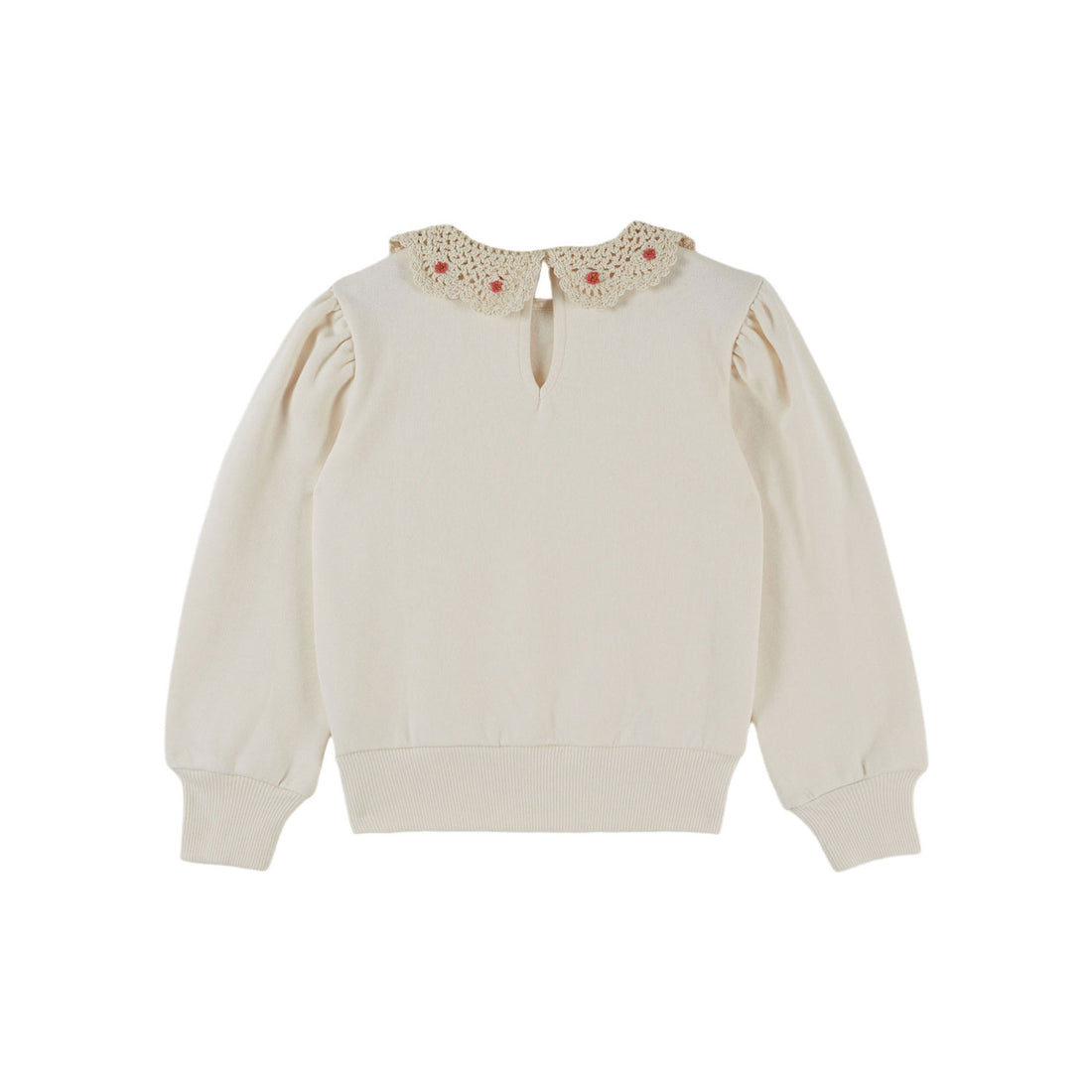 Emile et Ida Ecru Crochet Collar Sweater