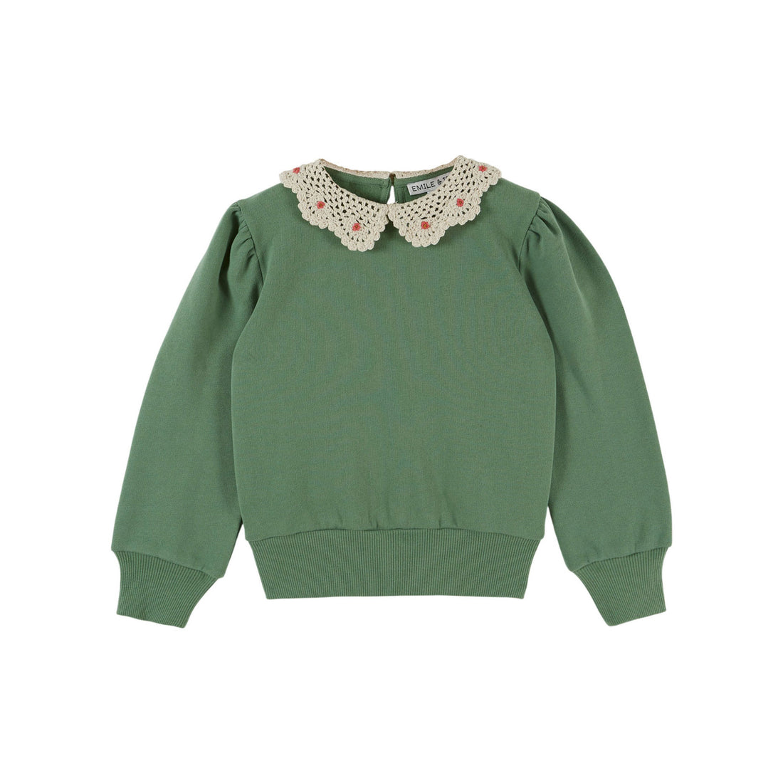 Emile et Ida Olive Crochet Collar Sweater