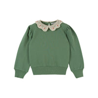 Emile et Ida Olive Crochet Collar Sweater