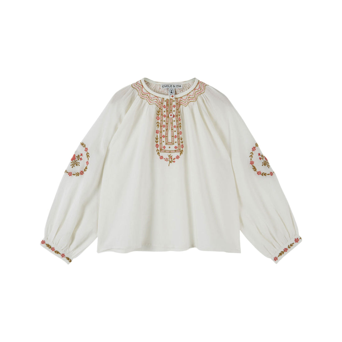 Emile et Ida Ecru Embroidered Blouse