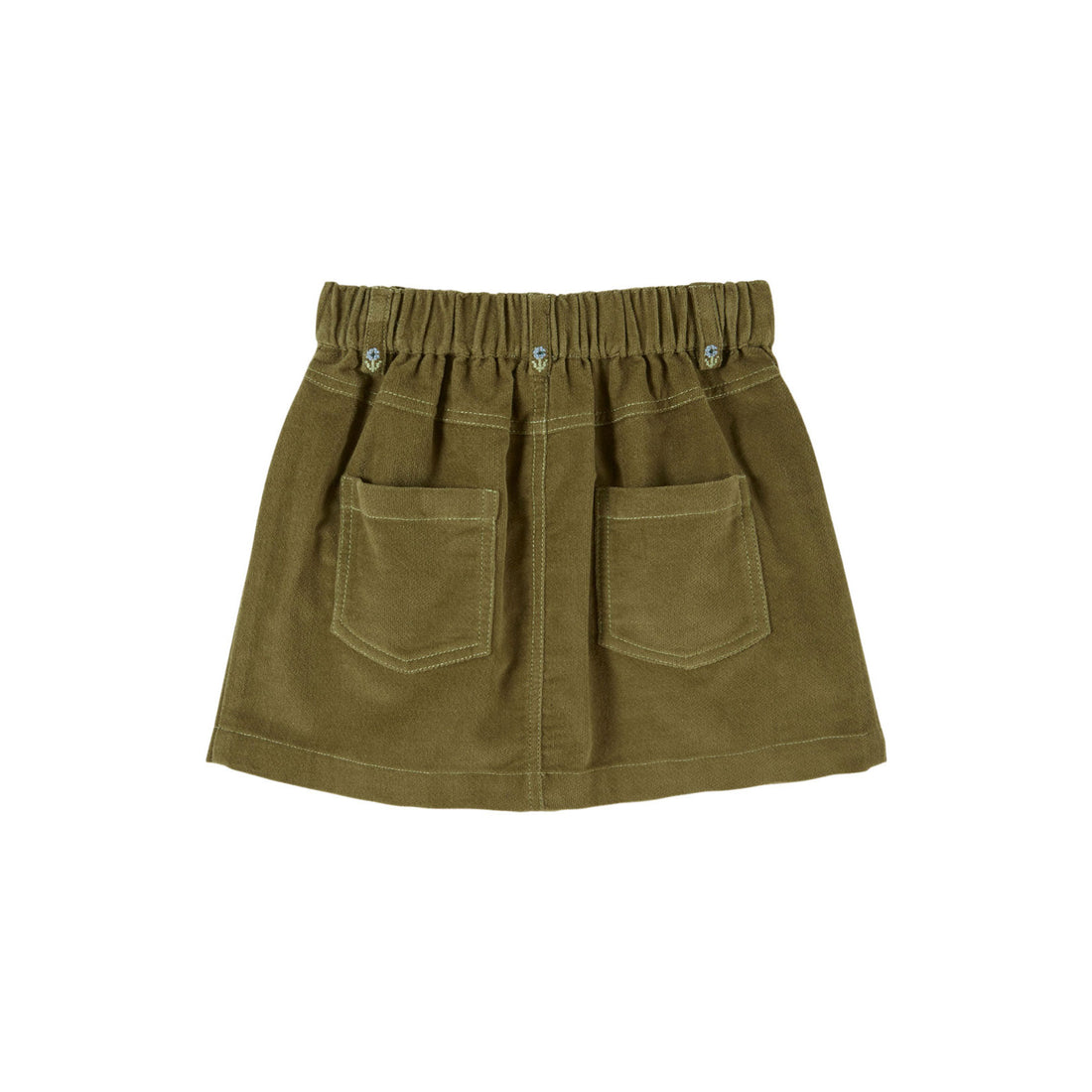 Emile et Ida Pistachio Embroidered Flower Pocket Skirt