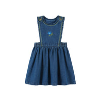 Emile et Ida Denim Embroidered Apron Dress