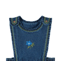 Emile et Ida Denim Embroidered Apron Dress