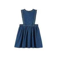 Emile et Ida Denim Embroidered Apron Dress