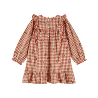 Emile et Ida Vichy Embroidery Frill Dress