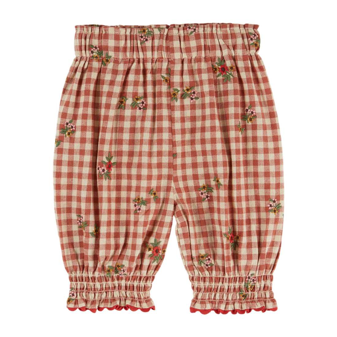 Emile et Ida Vichy Embroidered Ruffled Pants