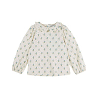 Emile et Ida Scarlet Floral Collared Blouse
