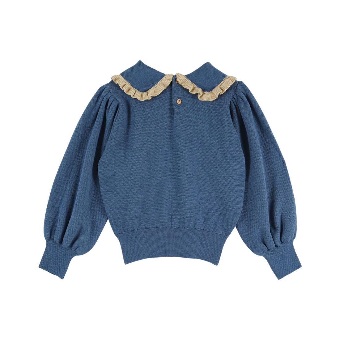 Emile et Ida Blue Sheep Jacquard High Neck Sweater