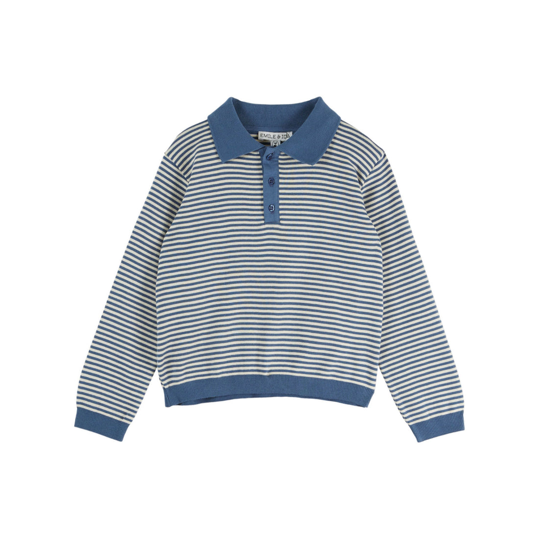 Emile et Ida Ocean Stripe Polo Sweatshirt