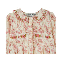 Emile et Ida Rosalie Embroidered Smock Romper