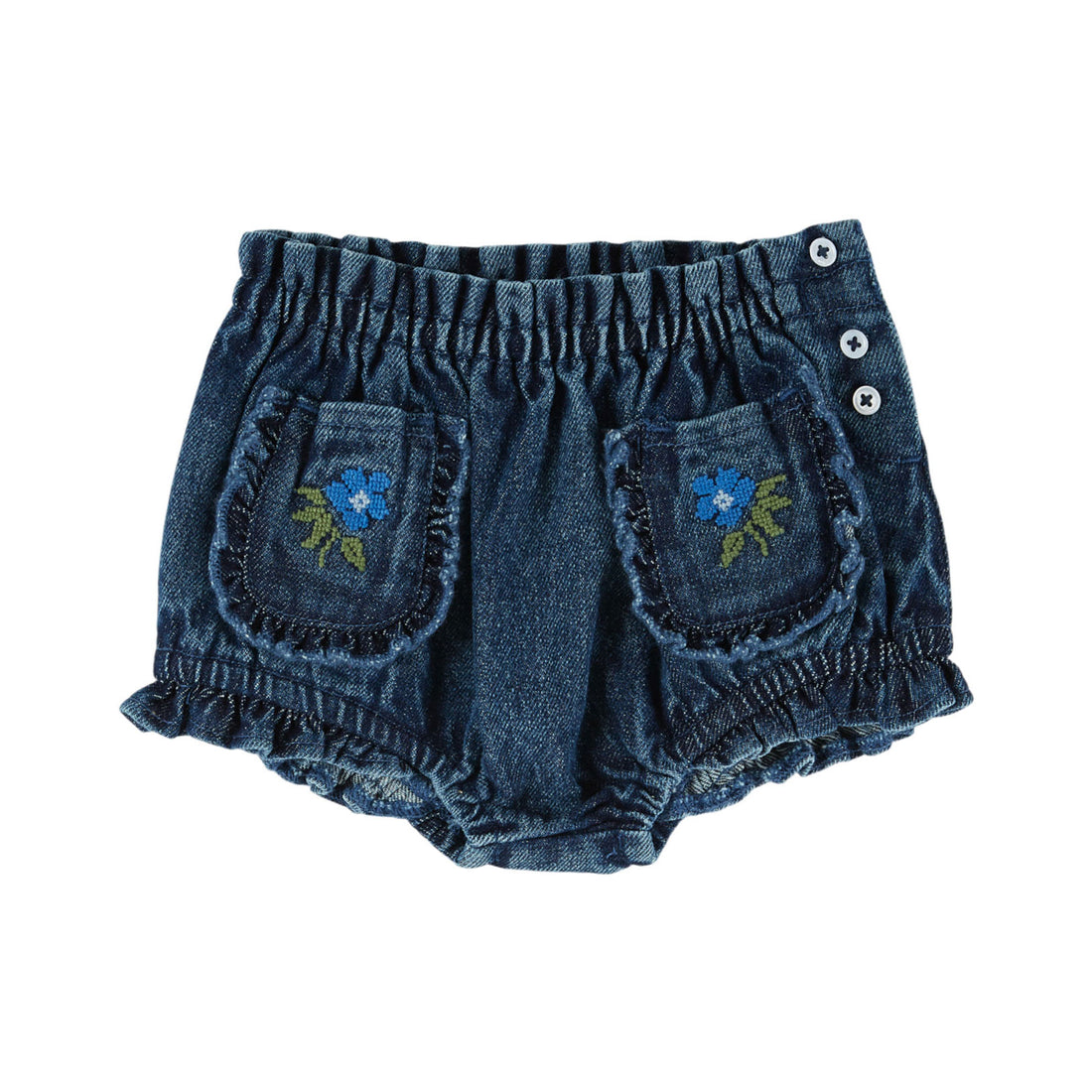 Emile et Ida Dark Denim Embroidered Bloomer