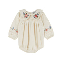 Emile et Ida Ecru Cross Stitch Romper