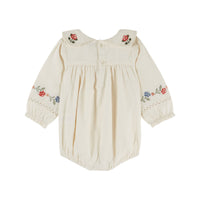 Emile et Ida Ecru Cross Stitch Romper