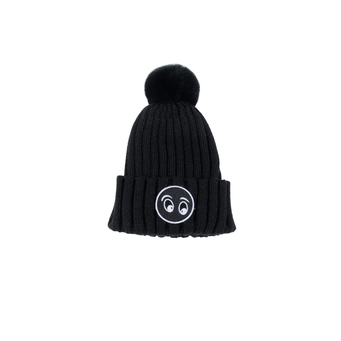 Loud Black Need Pompom Hat