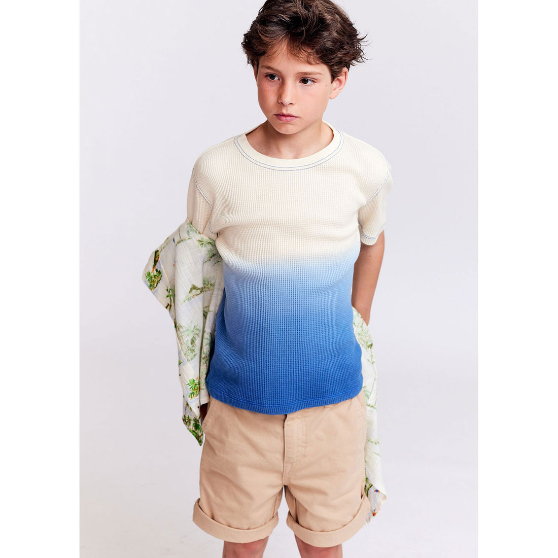 AO76 Natural Dip Dye Mat Tee