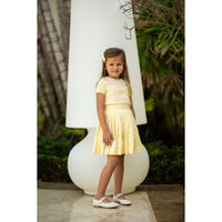 Coco Blanc Pale Yellow Pleated Skirt