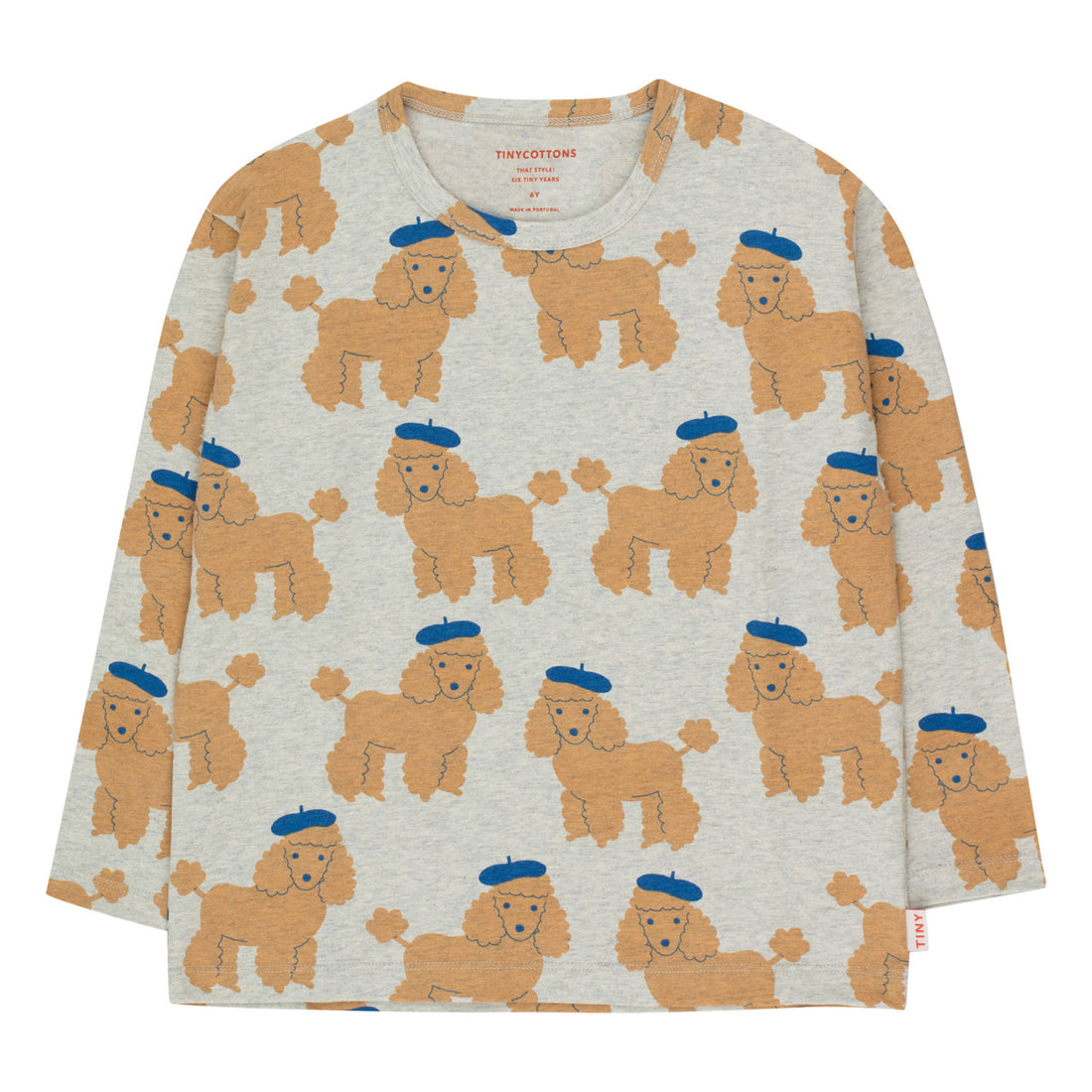 Tiny Cottons Light Grey Heather Tiny Poodle Tee