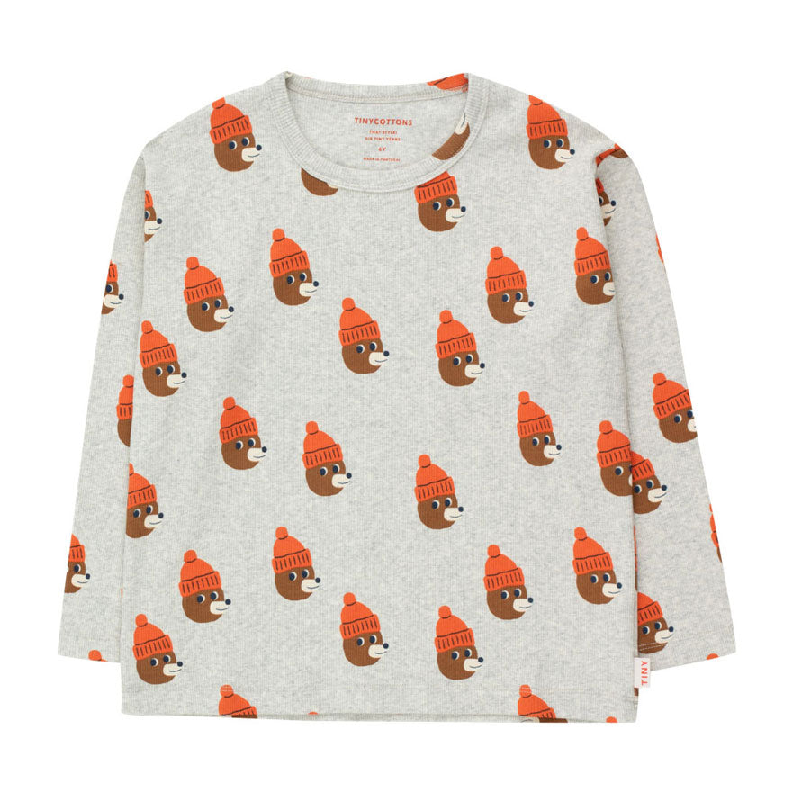 Tiny Cottons Light Grey Heather Bears Tee
