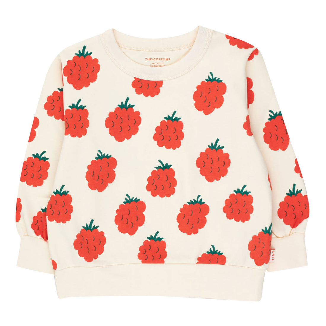 Tiny Cottons Light Cream Raspberries Sweatshirt