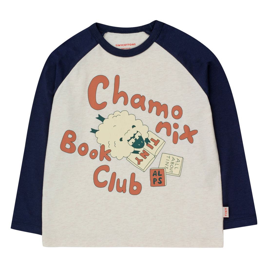 Tiny Cottons Light Cream Heather/Navy Book Club Tee