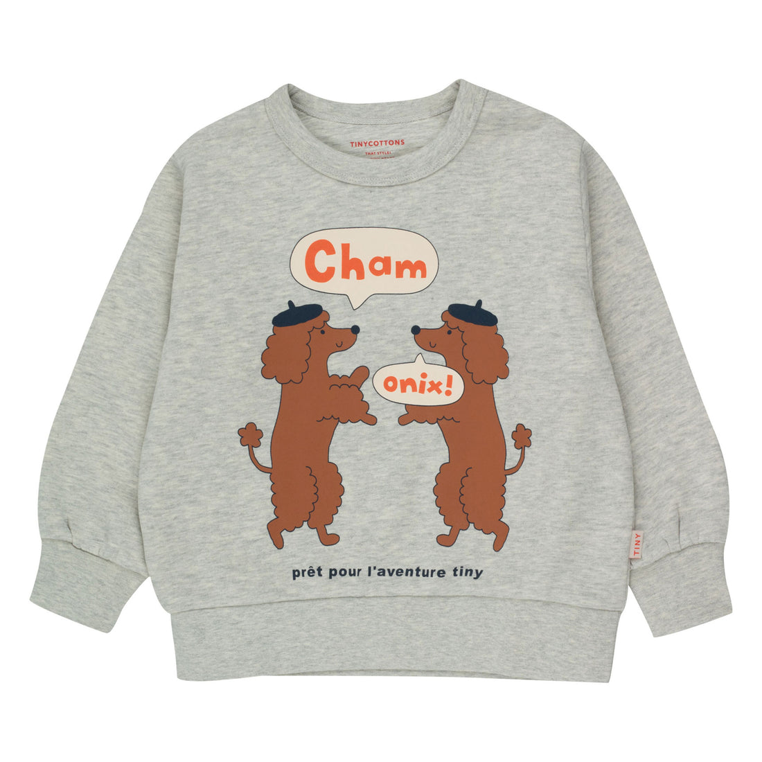 Tiny Cottons Light Grey Heather Chamonix Poodles Sweatshirt