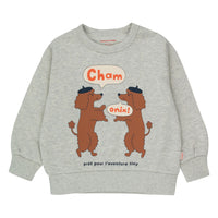 Tiny Cottons Light Grey Heather Chamonix Poodles Sweatshirt