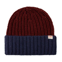 Tiny Cottons Maroon/Navy Color Block Beanie