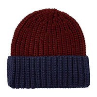 Tiny Cottons Maroon/Navy Color Block Beanie