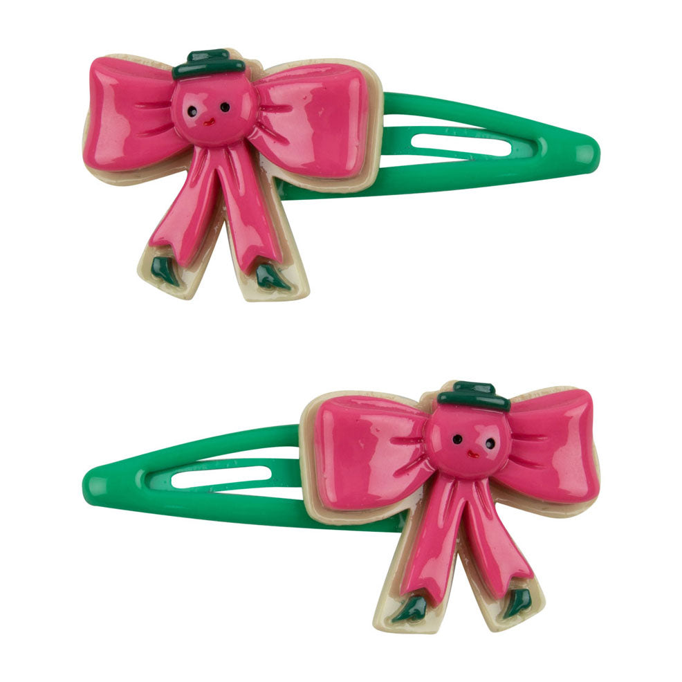 Tiny Cottons Dark Pink Tiny Bow Hair Clips Set