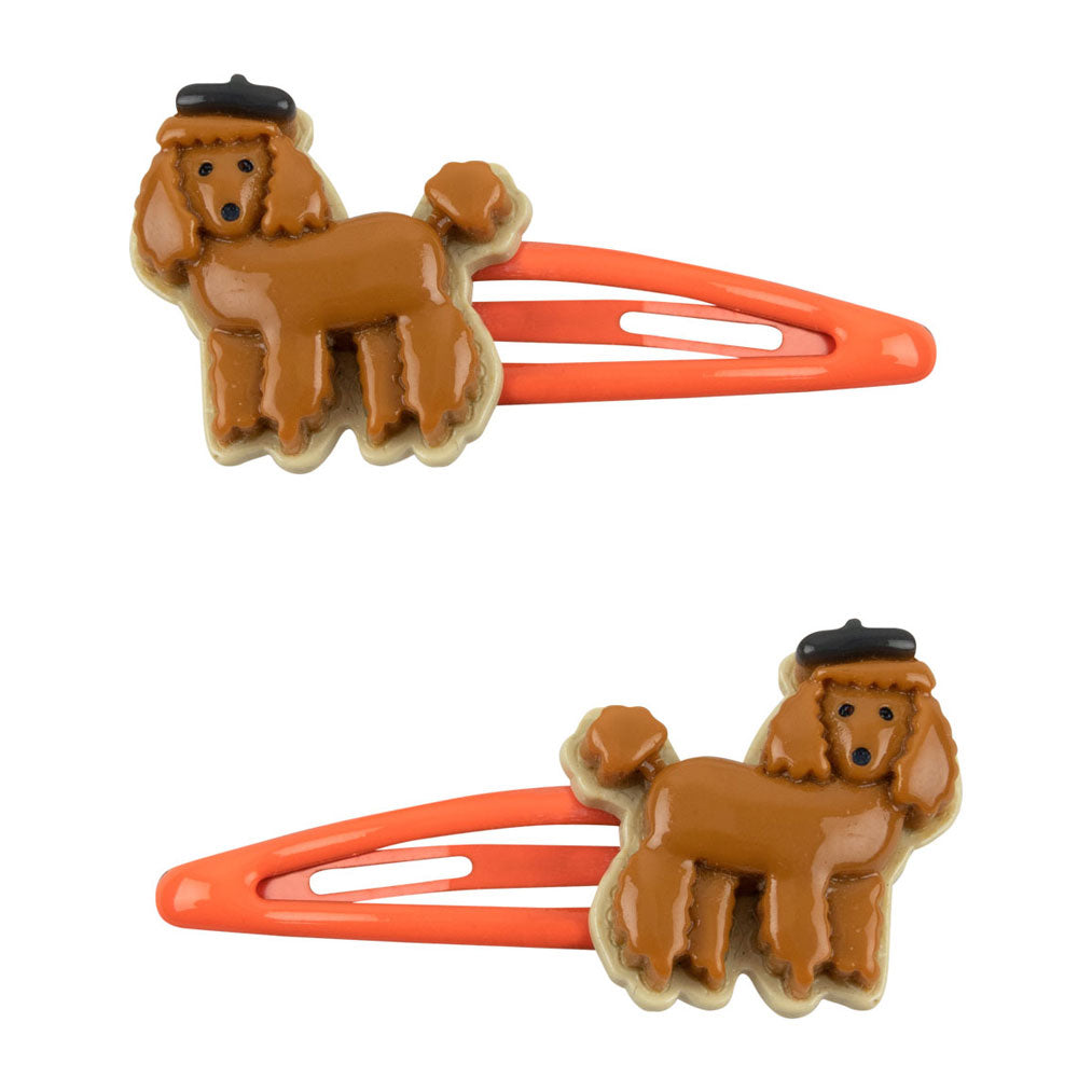 Tiny Cottons Brown Poodle Hair Clips Set