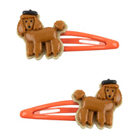 Tiny Cottons Brown Poodle Hair Clips Set